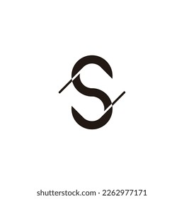 Letter S square, line geometric simple symbol logo vector
