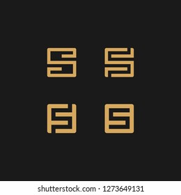 letter S square logo abstract vector graphic download
