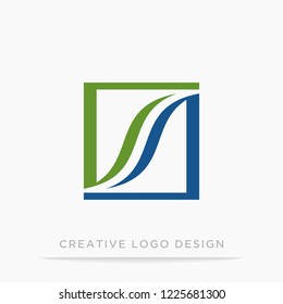 letter s square logo design vector template