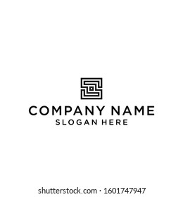 letter s square logo design vector illustration template