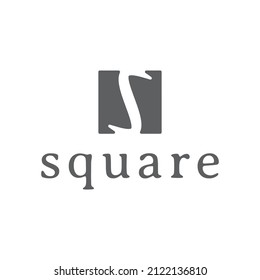 diseño del logotipo cuadrado de la letra S en color negro