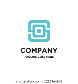 letter S and square logo icon vector