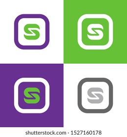 Letter S square logo icon, vector illustration design