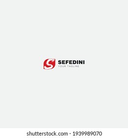 letra S y logotipo cuadrado monograma letra roja
