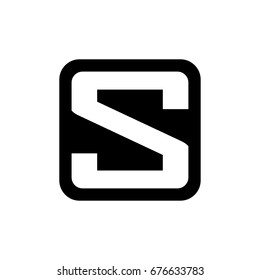 letter s in square negative design logo vector