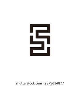 Letter S square, radial geometric symbol simple logo vector