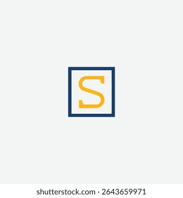 letter S square rectangle business company logo vector illustration template design