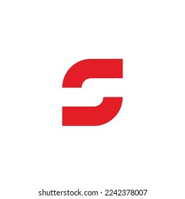 letter s square rotate simple line logo vector 