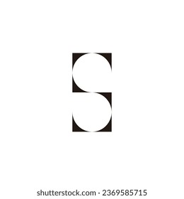 Letter S squares, curves geometric symbol  simple logo vector