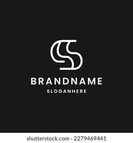Letter s or ss abstract logo vector design template .