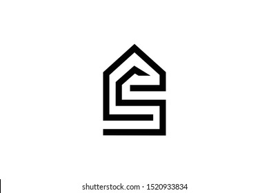 Letter S SS in vector for Real Estate , Property and Construction Logo design for business corporate sign. Minimal logo design template on white background.