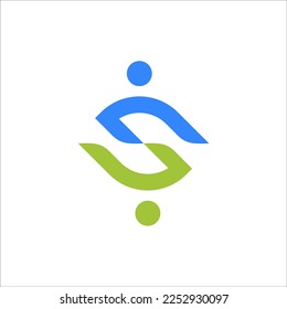 Letter S and staffing logo vector