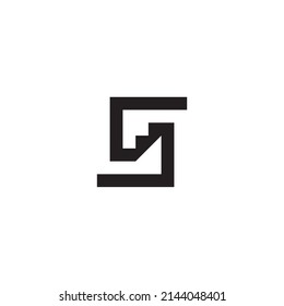 
Letter S stairs, square simple symbol logo vector