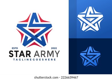 Letter S Star Army Logo Design, brand identity logos vector, modern logo, Logo Designs Vector Illustration Template