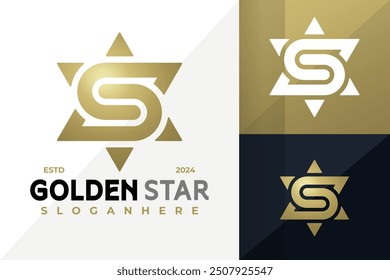 Letter S Star Elegant Logo Icon Vector Design. Creative simple logos designs illustration