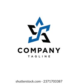 Icono de logotipo estrella de la letra S plantilla vectorial