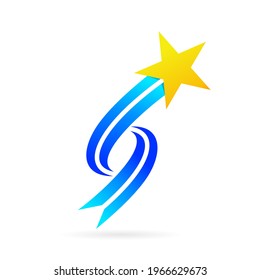 letter S star logo vector
