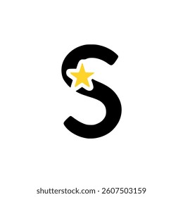 letter S with star logo vector illustration template design