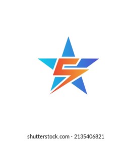 Logotipo del monólogo de la estrella de la letra S, logotipo de la estrella simple vectores para empresas, identidad de marca, logotipo personal