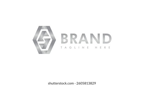letter s steel gray metallic color logo design template for brand business company