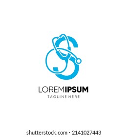 Letter S Stethoscope Logo Design Vector Icon Graphic Emblem Illustration 