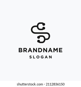 Plantilla de diseño de icono del logotipo del estetoskop de la letra S