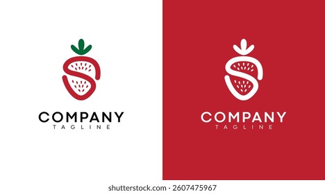 Letter S Strawberry logo design