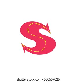 letter S in street shape design logo vector 