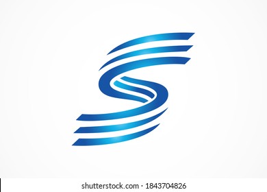 Letter S Strip Wave Logo