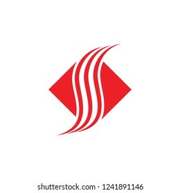 letter s stripes curves logo vector