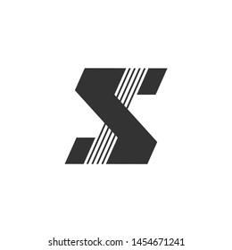 letter s stripes geometric motion logo vector