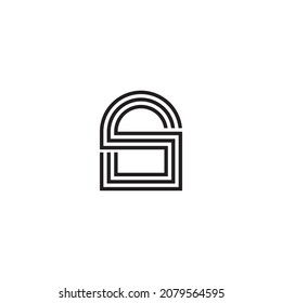 
Buchstaben S Streifen, einfaches Vorhängeschild, Symbol, Vektorgrafik