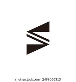 letter s stripes triangles simple geometric logo vector 