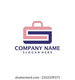 Letter S with Suitcase logo design vector. Initial S with Suitcase logo design template concept