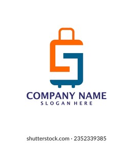 Letter S with Suitcase logo design vector. Initial S with Suitcase logo design template concept