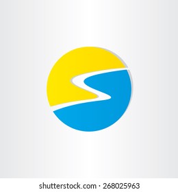 letter s summer beach and sun icon