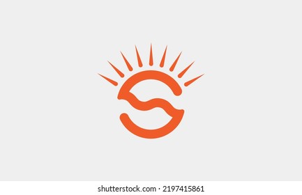 Letter S Sun logo design. S Sun logo icon design vector illustration.