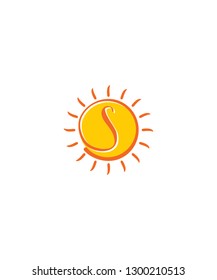 Letter S With Sun Logo Icon 001