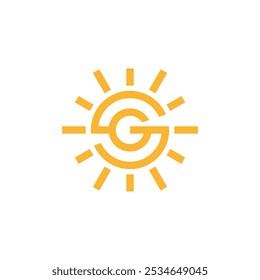 letter s sun logo icon