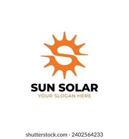 Letter S Sun Minimalist Logo for Solar Energy Company