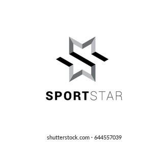 La letra S Logotipo vectorial deportivo de estrella en un estilo moderno