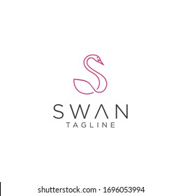 Letter s swan logo Linear designs inspiration . Letter S Goose Logo Line Design Template . Abstract Letter S Duck Logo Line Template Stock Vector 