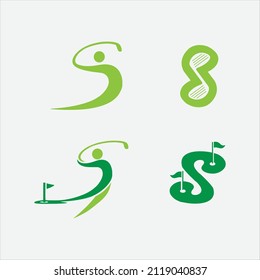 letter s swing golf logo vector