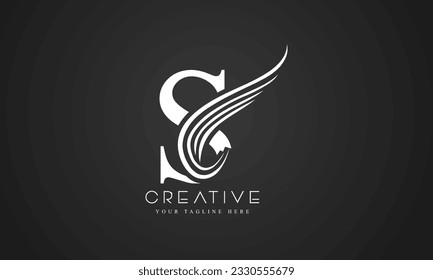 Letter S Swoosh Logo mit Creative Curve Linien Swoosh Symbol Vektorgrafik Illustration.