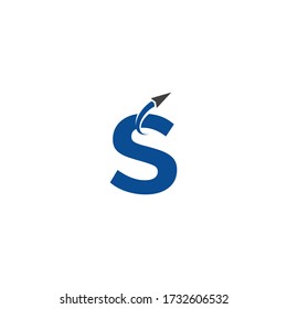 Diseño del logotipo de la letra s Swoosh, marca de la letra creativa adecuada para la identidad de la marca de la empresa, plantilla del logotipo de la gráfica de negocio/gráfica