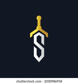 Letter S with Sword Logo design