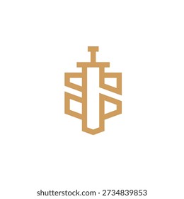 Letter S Sword Logo Design 