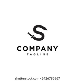Letter S Sword logo icon vector template.eps