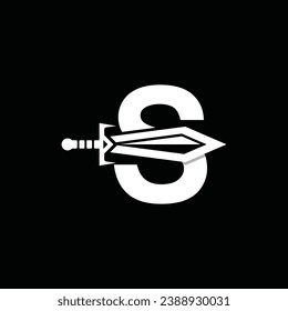 Letter S Schwert Waffe Logo Vektorgrafik, abstrakte Vektorgrafik, Gepäckstücke und Knifes, Logotyp Element für Vorlage.