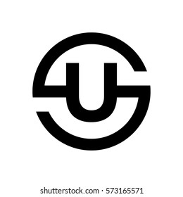 Letter S symbol Combination with U